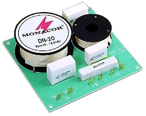 MONACOR DN-20 2-Wege-Weiche 8 ohm, Hochwertige Bauteile, Belastbarkeit 300W für den Innenbereich, Verbindung mit hochwertigen Chassis, grün