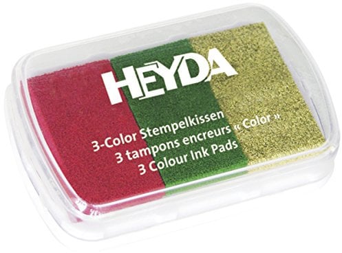 Heyda 204888467 Heyda 204888467 3-Color Stempelkissen 9 x 6 cm, (Weihnachtsfarben) (Weihnachtsfarben)