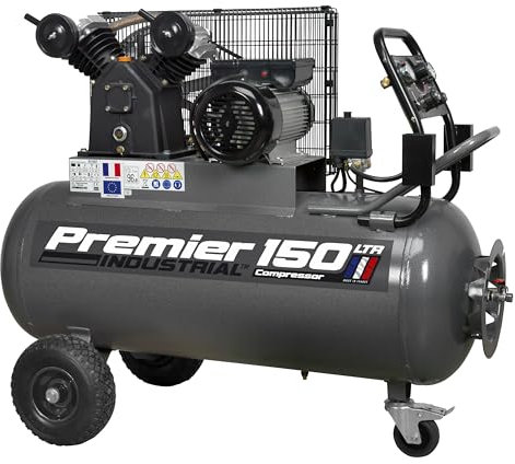 Sealey Sac3153B Compressor 150Ltr Belt Drive 3Hp with Front Control Panel