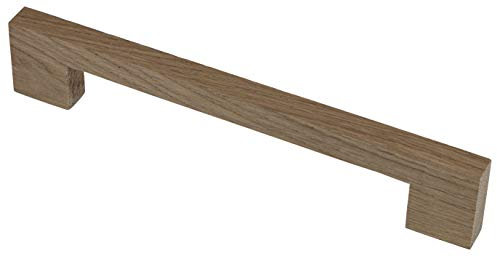 GedoTec Möbelgriff Holz Bügelgriff Eiche Schrankgriff eckig - CONIS | Türgriff für Küchen-Schrank & Möbel | Holzgriff BA 160 mm | Küchengriff echt natur | 1 Stück - Schubladen-Griff inkl. Schrauben