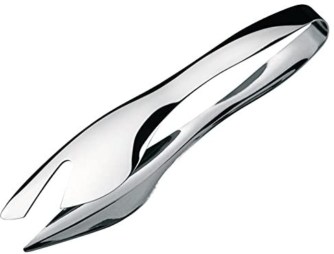 Commichef Deluxe Chrome Plated Salad Tongs, Stainless Steel, 24cm, Verchromt