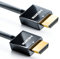 deleyCON 1m Câble HDMI Slim (Câble HDMI Petit et Flexible) 4K Câble HDMI 2.0 1080P 2160P UHD ARC HDR 3D pour TV, Moniteur, Beamer, Ordinateur Portable, PC, Ordinateur, PS4, PS5, XBOX - Noir