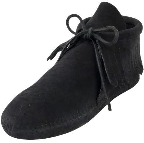 Minnetonka Women's Classic Fringe Boot, Softsole Black, 9 M US