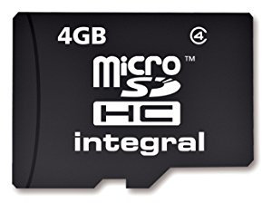 Integral Micro SDHC 4GB Media Memory Card with SD Adaptor Capacity - Black