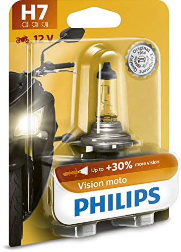 Philips 12972PRBW Vision Moto H7 Motorrad-Scheinwerferlampe, 1er Blister, Klar
