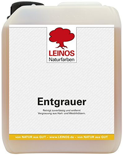 Leinos Entgrauer 2,5 Liter für Holz-Gartenmöbel & Terrassenholz – Auftragen, einwirken lassen, abbürsten – effektive Reinigung & Auffrischung von Hart- und Weichholz