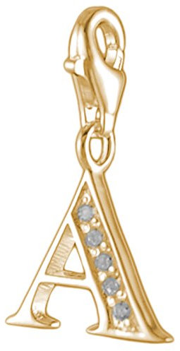 Melina Damen-Charm Bettelarmband Anhänger Buchstabe A vergoldet Gelbgold 925 Silber - 1801603