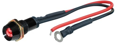 FOLIATEC LED Control Light schwarz Kontrolllampe Signallampe Ø = 10mm, feuerrot