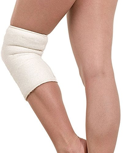 SamWo, Knee warmer, joint warmer, sensitive, floor, 100% merino wool, elastic, washable at 30 degrees, sewn on the outside. - Beige - Large