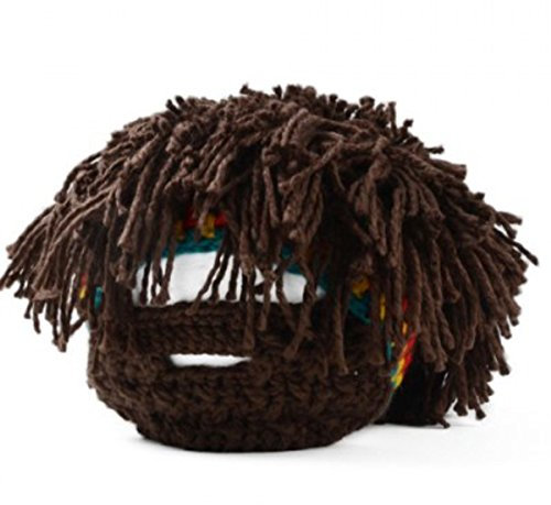 Bartmütze Barbaren Afro Jamaika Chic Wig Mütze mit Bart Beanie Perücke Strickmütze