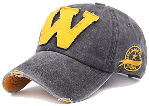 Kuyou Vintage Baseball Kappe Unisex Sport Distressed Trucker Cap (Schwarz)
