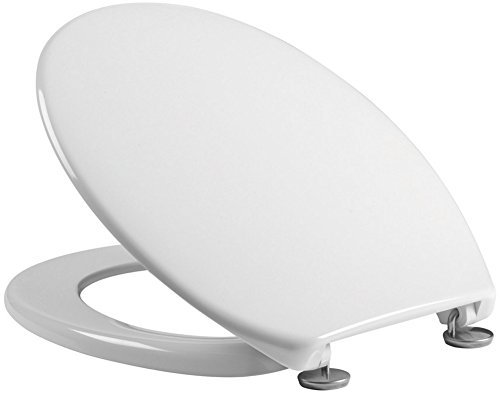 Tavistock Aspire Thermoset Plastic Gloss White Toilet Seat O801A (UV Protection, Stainless Steel Hinge)