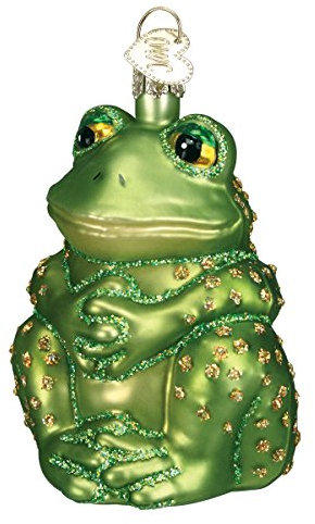Old World Christmas Sea and Water Animals Glass Blown Ornaments for Christmas Tree Sitzender Frosch, Glas, Grün