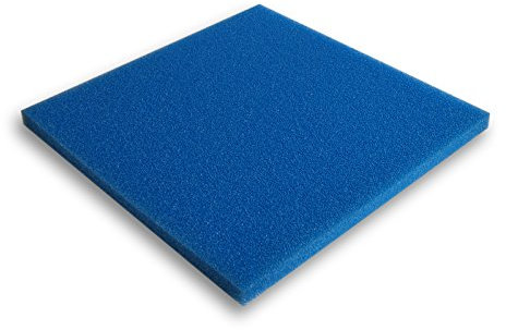 Wiltec Tapis Japonais filtrant - 50 x 50 x 3 cm / 20 ppi - Moyen - Filtre de Bassin et d'Aquarium pour Filtration Eau HMF - Couleur Bleue
