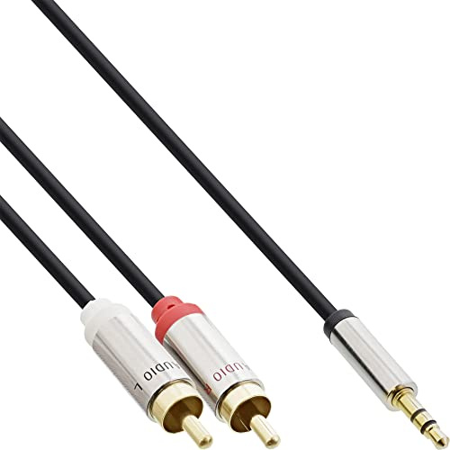 InLine 99243 Slim Audio Kabel Klinke 3,5mm ST an 2x Cinch ST, 3m