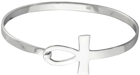 Sterling Silber seitwärts Ägyptisches Anch Key of Life Armreif Armband