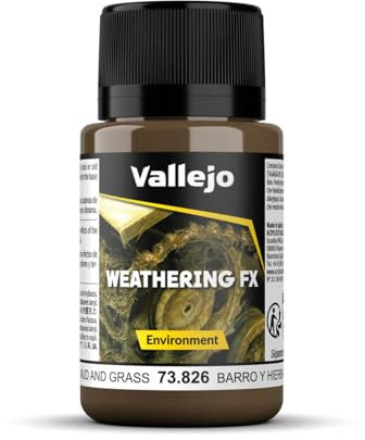 Vallejo 40 ml Mud and Grass Effect Weathering Effect Bottle,Brown