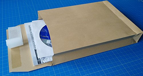 125 Faltentaschen Versandtaschen DIN B5 176 x 250 x 40 mm braun 120 g/m²