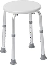Drive Medical Shower Stool - Adjustable Height - Lightweight Aluminum Construction - 300 Lb Weight Capacity - Compact Tub & Shower Seat - Safety Bath Accessory - White
