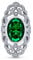 Bling Jewelry Vintage Stil Filigran Smaragdgrün Oval CZ Vollfingerring Simulierter Smaragd Versilbertes Messing - Statement Schmuck