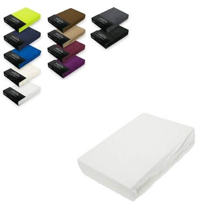 Lenzuolo con angoli elasticizzati in diverse misure e colori, Spugna, bianco, 90 - 100 x 200 cm