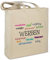 Stofftasche mit Stadt/Ort Werben - Motiv Positive Eigenschaften - Farbe beige - Stoffbeutel, Jutebeutel, Einkaufstasche, Beutel