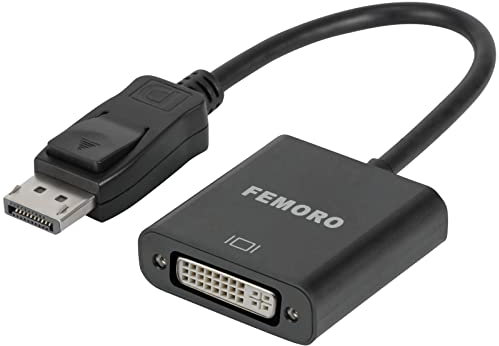 Display to DVI Adapter Converter, FEMORO Display Port DP To DVI-I Adapter Displayport DVI-D Splitter Male to Female Video Link Cable 1080P in Black for Dell, HP ,Lenovo, Asus, HDTV