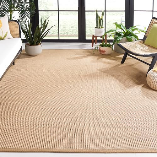 SAFAVIEH Naturfaser Teppich für Wohnzimmer, Esszimmer, Schlafzimmer - Natural Fiber Collection, Kurzer Flor, Natürlich, 244 X 305 cm