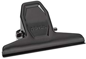MAUL Papierklemmer MAULpro aus Metall | Moderner Klemmer mit breitem Verschlussclip 7,5 cm und Klemmweite 2 cm | Gadget für Haushalt, Küche und Büro | geeignet für DIY Projekte | Schwarz