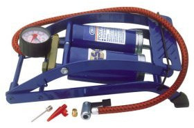 DOUBLE BARREL CYLINDER FOOT PUMP CAR BICYCLE BIKE BOAT