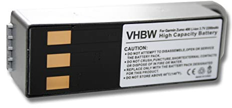 vhbw Akku kompatibel mit Garmin Zumo 450, 400, 550, 500, 500 Deluxe GPS Navigation Navi (2200 mAh, 3,7 V, Li-Ion) - Ersatz für 010-10863-00, 011-01451-00