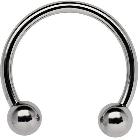 Brustpiercing Titan Piercing Circular Barbell, CBR, Hufeisen, Gewindering in 1,6 x 11 mm mit 3 mm Kugeln