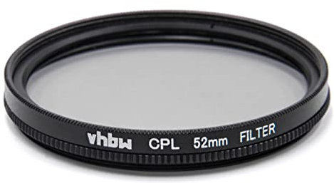 vhbw Universal Polarisationsfilter für Kamera Objektive mit 52mm Filtergewinde - Zirkularer Polfilter (CPL), Schwarz