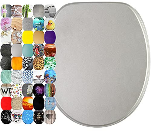 Sanilo Toilet Seat, Great Range of Colorful Toilet Seats, Stable Hinges, Easy to Mount (Glitter Silver)