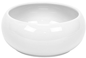 Cache Pot Rond Piano en ceramique, Bas Bol, en Blanc, diam. 19 cm