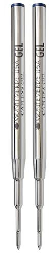 Monteverde Fine Point Capless Gel Refill for Montblanc Ballpoint Pens -Blue/Black (Pack of 2)