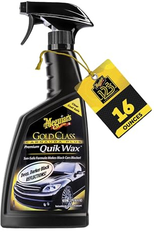 Meguiar's G7716 Gold Class Carnauba Quik Wax, Special Blend for Richness and Shine, Clear Coat Safe Meguiar's Quik Wax, Spray that Leaves Lasting Results without Residue, 16 Oz Containe