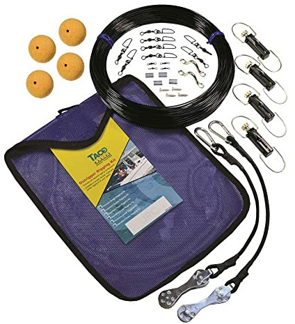 TACO Marine RK-0002PB Marine Premium Double Rigging Kit for 2 Outriggers