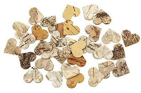 195 STK Deko Birkenherzen 2,5cm Birke Rinde Herzen aus Birkenrinde Rindenherzen Birkenherzen Streuteile Dekoherzen Tischdekoration Streu Herzen Holz Streuherzen Hochzeit Landhaus Holzherzen