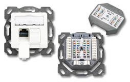 EFB-Elektronik SCENetwork Netzwerkdosen Datendosen, 10Gigabit, CAT6A 500Mhz, 2 x RJ45, Unterputz Ausführung, RAL9010 reinweiss, für Einbaukanal Unterflursysteme, designfähig