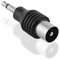 BestPlug Audio Vidéo Antenne Adaptateur Aux in Out, Fiche Jack 3,5 mm Mono vers Prise coaxiale, Noir
