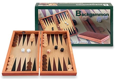 Aquamarine Games SG1019 Backgammon, Natur, 15,5 x 4 x 28 cm