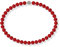 Schmuckwilli Perlenkette für Damen Magnetverschluß - 45cm Länge mit 10mm großen roten runden Mallorca Perlen - Muschelkernperlen Kette für jeden Anlass - die Halskette Pearl Necklace für Frauen