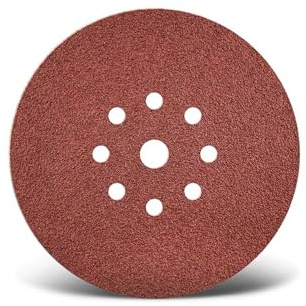 MENZER Red Schleifscheiben 225 mm, 9-Loch (10 Stk.) K36 | f. Trockenbauschleifer, Normalkorund, Klettbefestigung