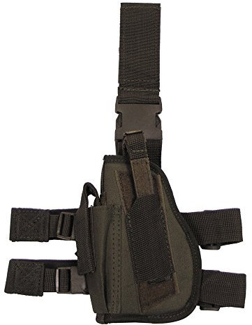 MFH Pistolen-Beinholster Gürtelbefestigung Tiefziehholster Links Pistolenholster Holster (Oliv), 30726B, Einheitsgröße