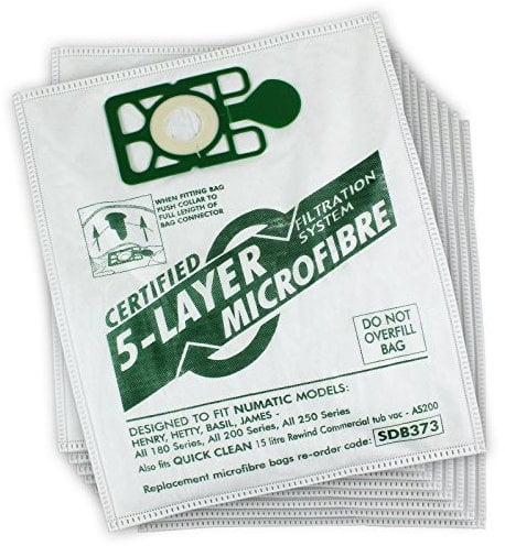 Qualtex Numatic Dust Bags for Henry and Hetty Vacuum Cleaners, Pack of 10