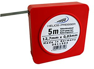 Helios Preisser Fühlerlehrenband, Einzelkassette (Kohlenstoffstahl, gehärtet, Breite 12,7 mm, Länge 5 m, Nennmaß 0,03 mm) 0611 503
