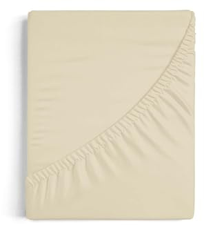 Burrito Blanco Spannbettlaken, 80 x 190/200 cm, für 80 cm breite Betten (+ verfügbare Größen), Baumwollpolyester, 50/50, Design A7, Beige
