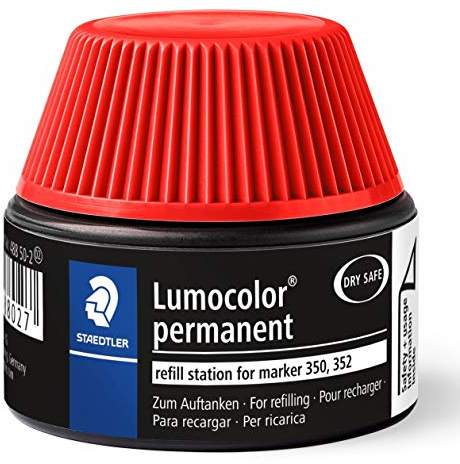 STAEDTLER Lumocolor 488 50 Nachfüllstation – Rot, 30 ml | Für Permanent Marker 350 & 352, wasserfest – einfaches Befüllen – Art.-Nr. 488 50-2