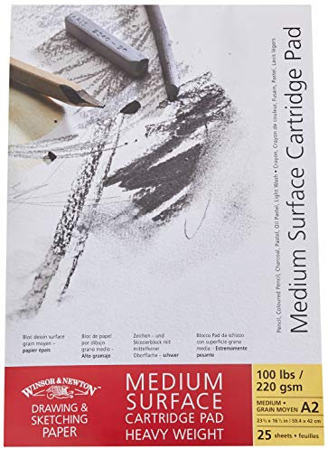 Winsor & Newton Zeichenblock, Papier, A2-25 Blatt, DIN A2 - mittlere Körnung 220g/m²